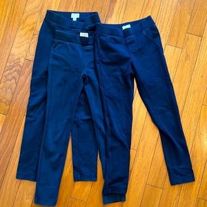 Cat & Jack Girls Navy School Uniform Stretchy Waist Pants Set of 3 Size 7/8